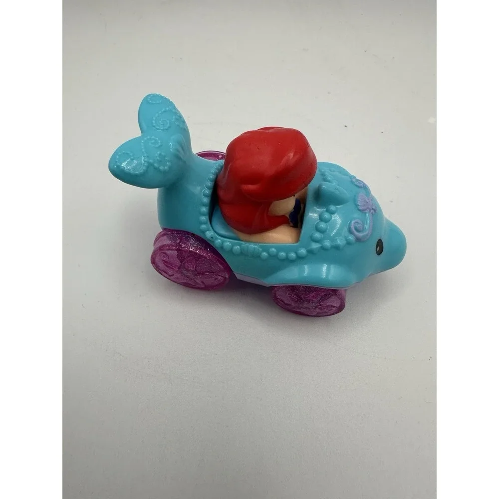 Little People Disney Princess Wheelie Ariel Dolphin Car Toy 2013 Ages 1-4‎